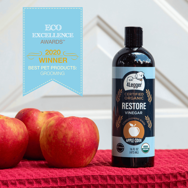 4-Legger USDA Certified Organic Dog Conditioner RESTORE Organic Apple Cider Vinegar Conditioning Rinse for Dogs