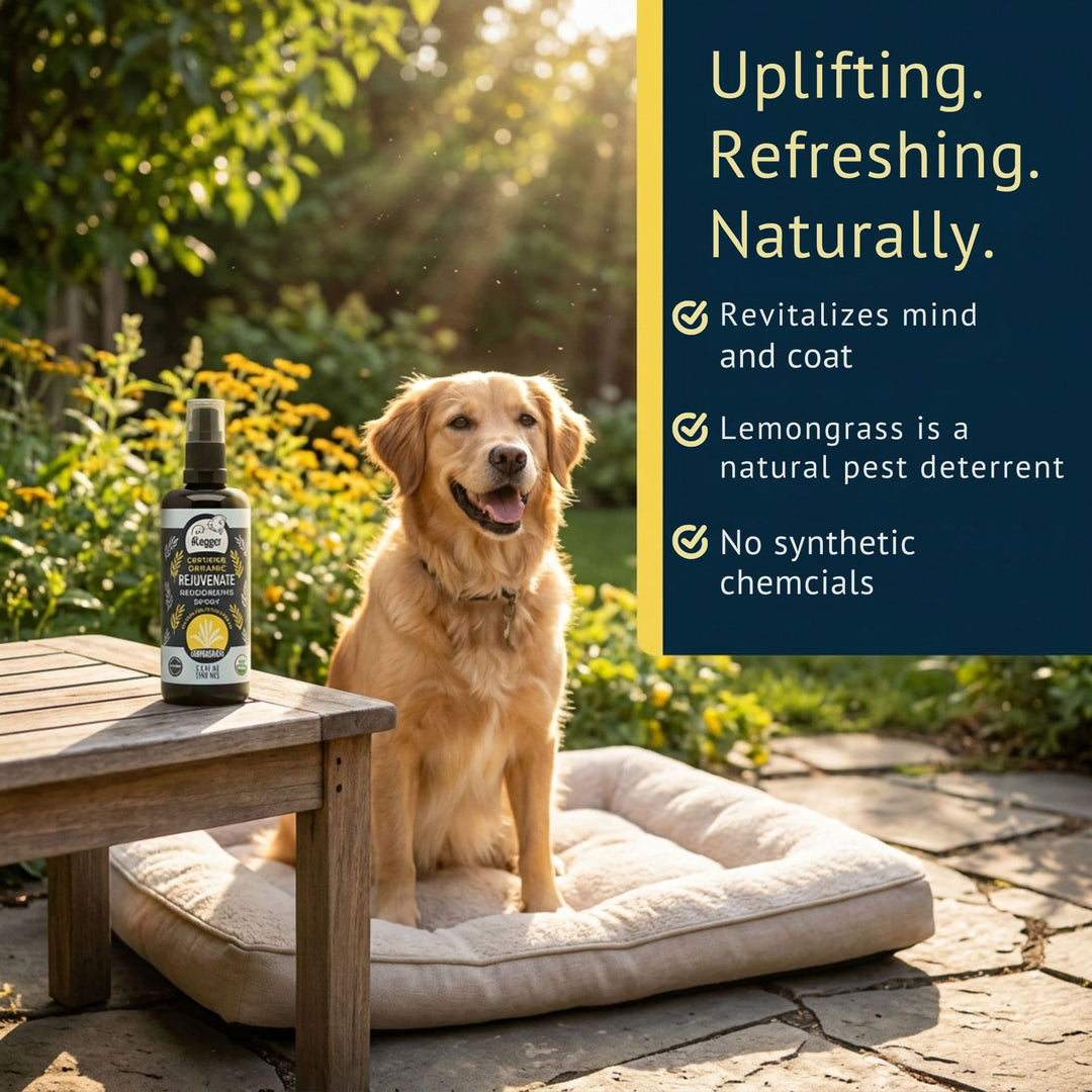 4-Legger organic lemongrass dog spray aromatherapy benefits - uplifting and refreshing