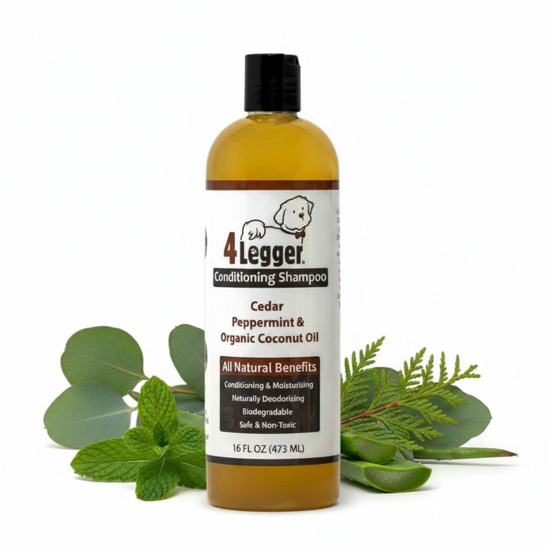 4-Legger organic cedar peppermint eucalyptus dog shampoo bottle with fresh ingredients