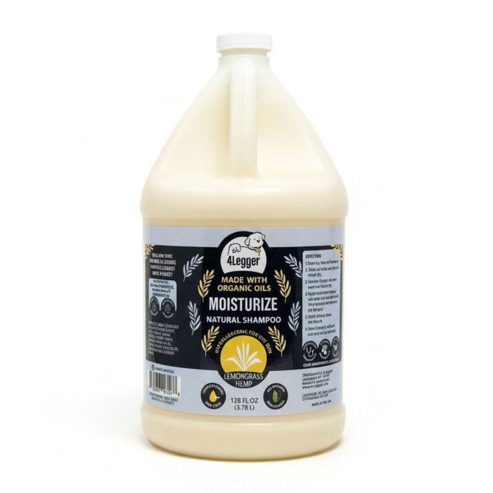 4-Legger all natural lemongrass hemp dog shampoo 1 gallon value size