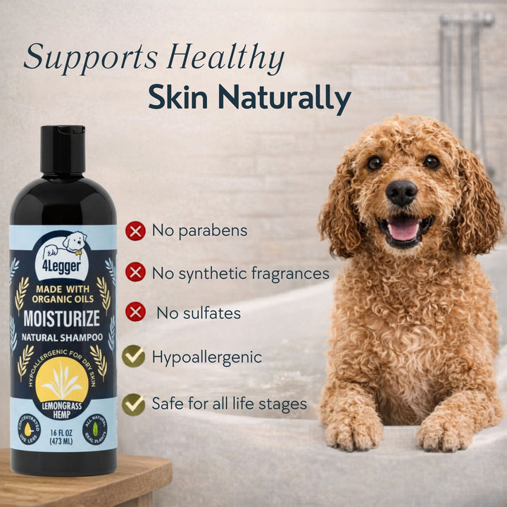 4-Legger Lemongrass Hemp dog shampoo — 4.91 stars from 74 verified dog owner reviews