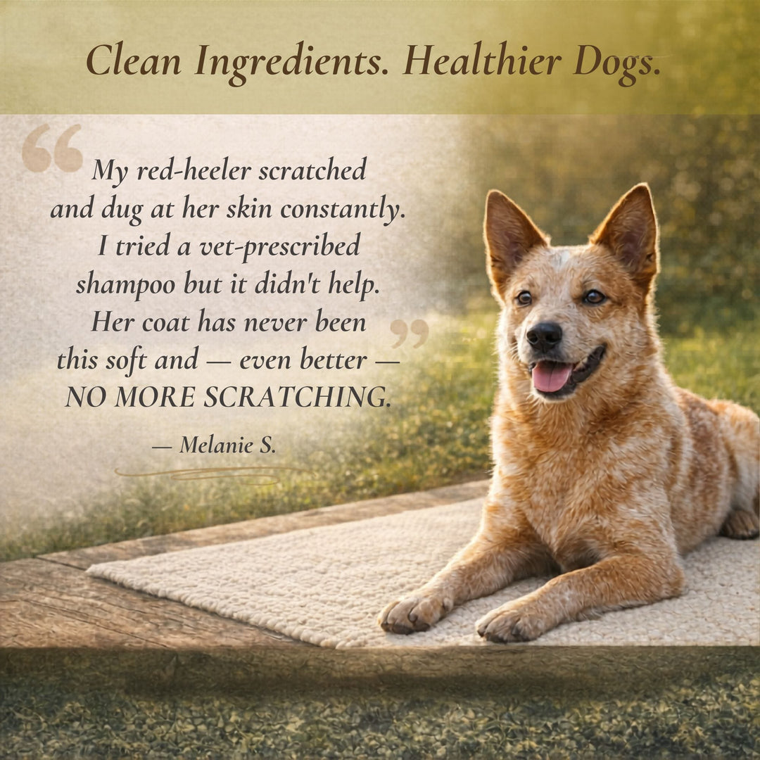customer review no more scratching after using 4Legger hemp dog shampoo