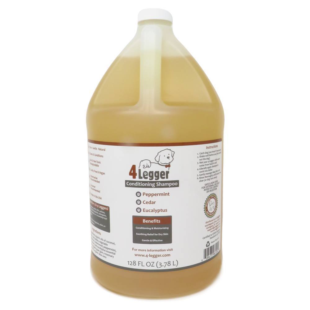 4-Legger organic cedar peppermint eucalyptus dog shampoo one gallon bottle